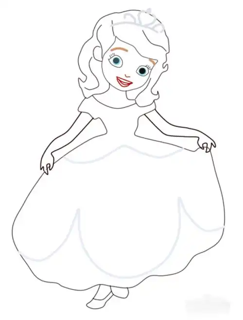 没有穿衣服的小公主简笔画