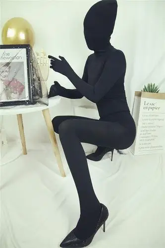 丝袜全包天鹅绒200d加厚连身连体全身性感中筒袜