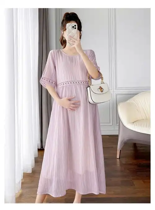 现货实拍潮妈孕妇裙大码孕妇装雪纺孕妇连衣裙民族风孕妇裙孕妇