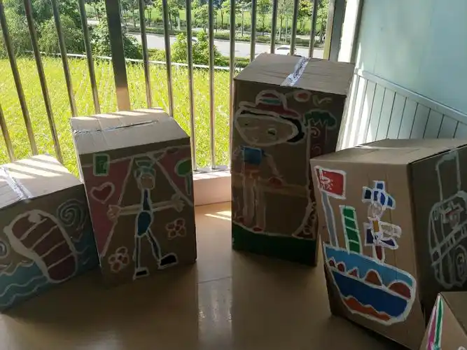 外观环境优美,利用纸盒箱布置环境,高端大气上档次