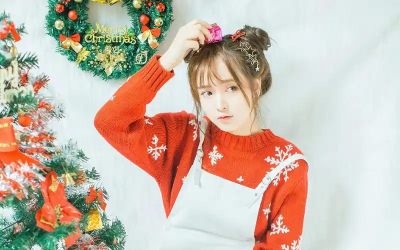 甜美圣诞少女写真,大陆美女-美女壁纸