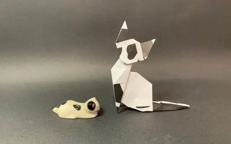 【折纸教程】超可爱的暹罗猫,折纸就是这么有趣哦,这么可爱的萌物都能