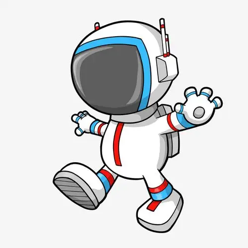创意手绘外太空行走宇航员