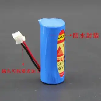 6v锂电池 功率型智能水表电池 带线带插头(备注插头型号)