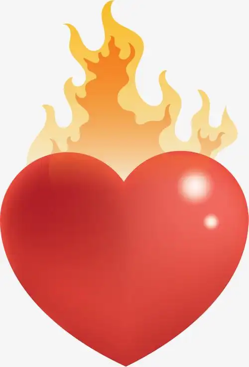 情人节爱心情人节燃烧的红色爱心