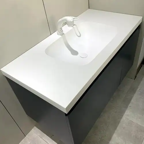 可丽耐一体盆定制美国进口杜邦台面浴室柜组合台下盆洗脸盆洗漱台 可