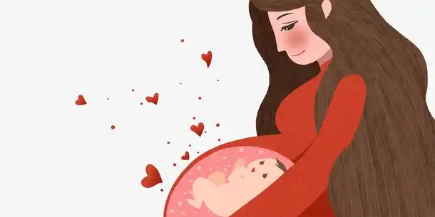 手绘装饰插图母亲节插画孕妈插图