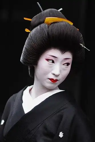 艺伎,艺伎,神秘,日本,红唇,樱花