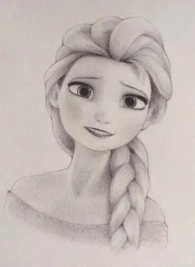 素描艾莎公主冰雪奇缘图片大全