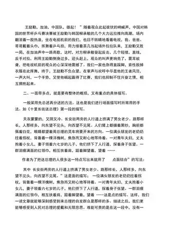 点面结合场面描写