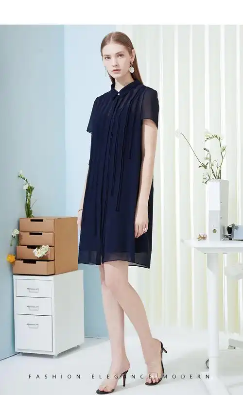 卡迪黛尔2020夏季新款女装时尚气质减龄连衣裙立体修身显瘦裙子 暗