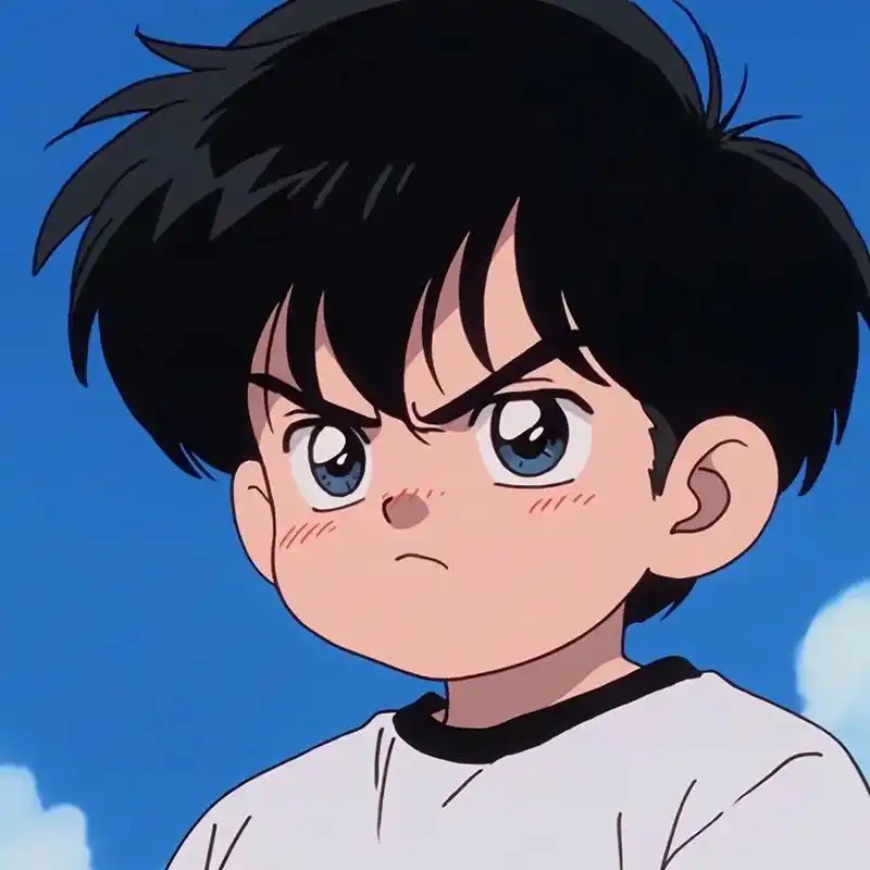 可爱男生头像(情头):生气了!要亲亲才行!