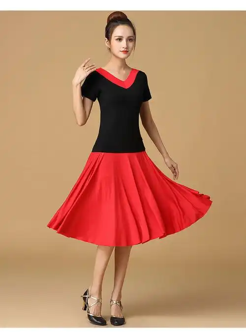 2022 官方新品广场舞裙舞蹈裙半身裙女广场舞服装中裙大摆裙裙子