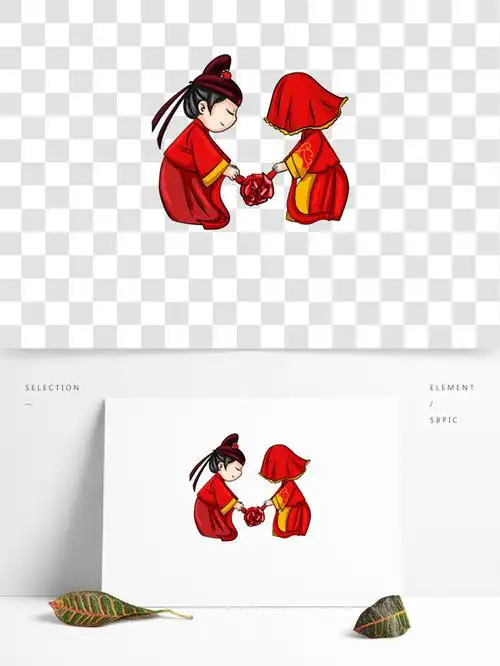 古风双人婚礼系列之拜堂成亲png透明底千库原创古风双人婚礼系列之