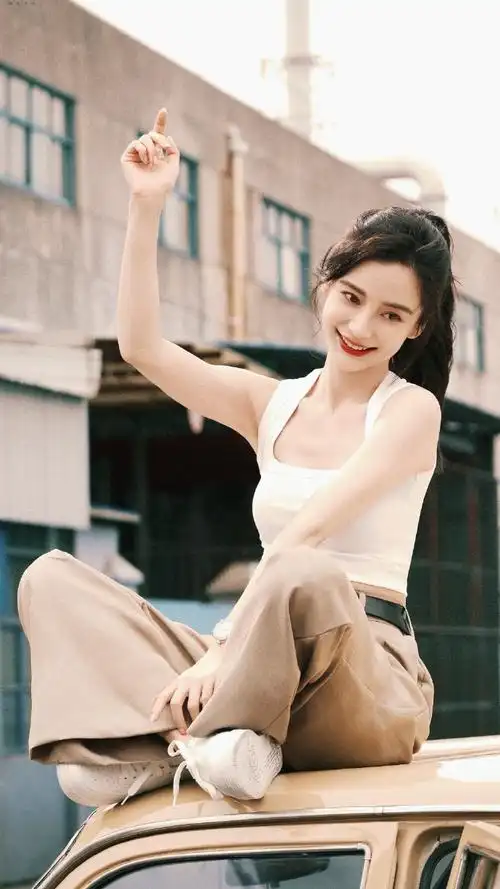 angelababy复古高马尾