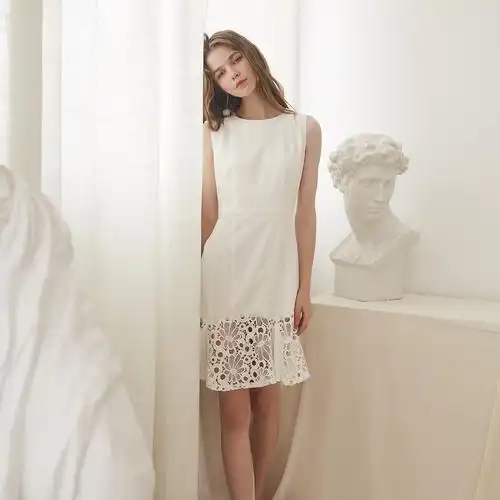 连衣裙下摆鱼尾裙夏