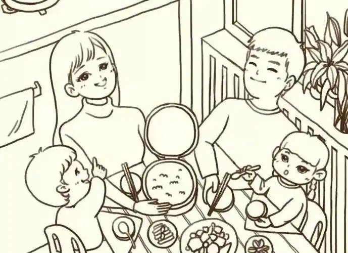 画一家四口的简笔画 画一家四口的简笔画图片
