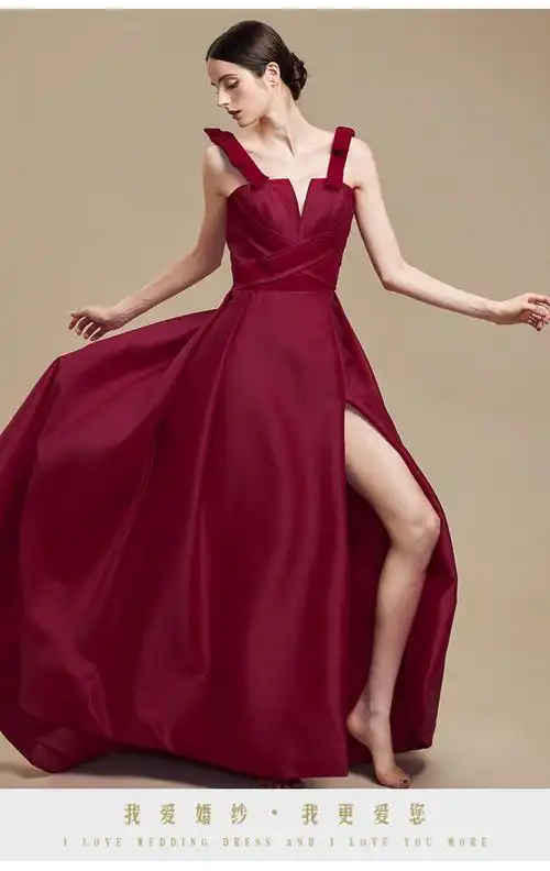 【dw 红色吊带款礼服】
