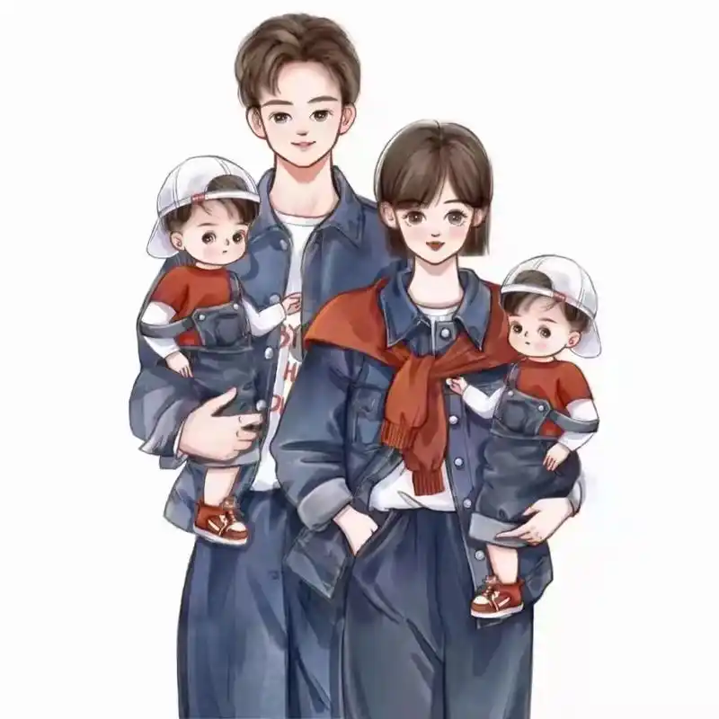 94一家四口双胞胎头像 喜欢点赞自取哦90#头像图集 #手机壁 - 抖