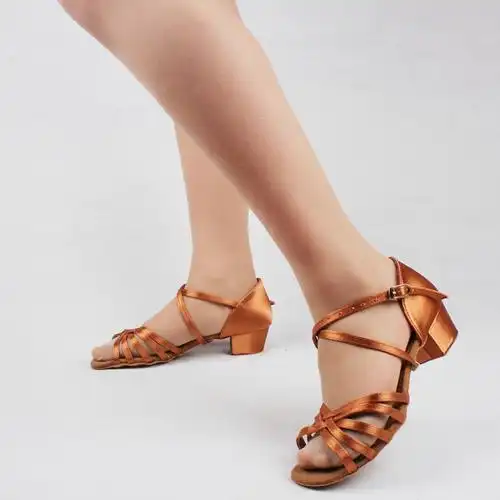 贝蒂正品儿童拉丁拉丁舞舞鞋缎面bd女童国标舞拉丁舞鞋