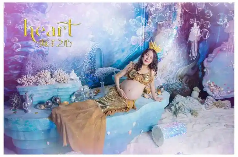 美人鱼孕妇菠萝摄影