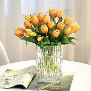 郁金香仿真花高档pu单支白色假花ins北欧风卧室内客厅装饰摆设件