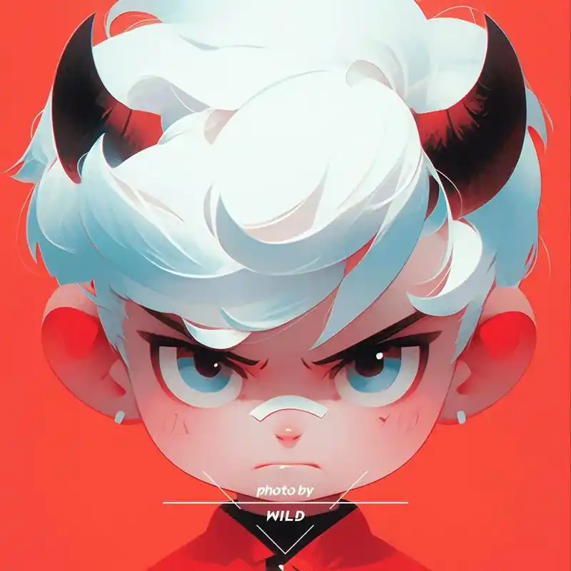 白毛小恶魔(男版)#midjourney #优质头像 #ai - 抖音