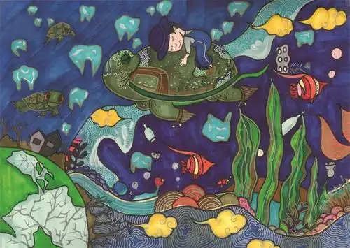 《蓝色海洋,生生命摇篮》 李金杰 10岁.jpg