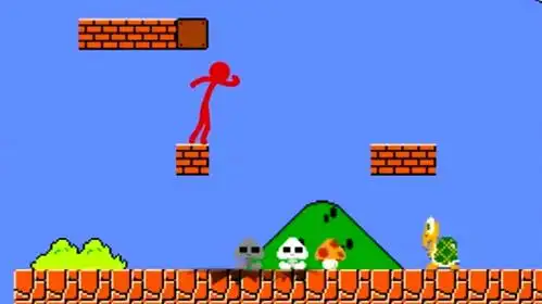 超级玛丽——火柴人顶出一个蘑菇,结果竟然被乌龟捡了漏?