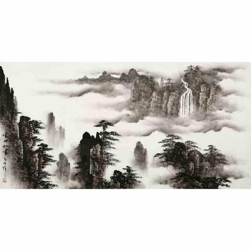 名家郭传璋山水画四尺水墨横幅写意国画名人字画手绘大师书画作品