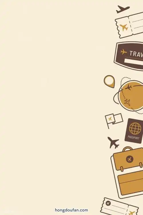 带有机票和地图小元素的旅行主题空白纸张背景