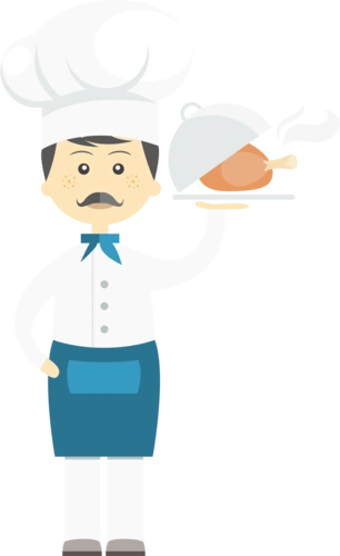 上菜的男厨师上菜的男厨师卡通背景矢量素材