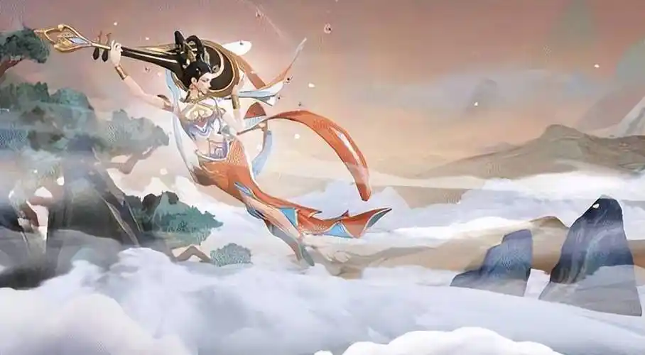 王者荣耀:杨玉环遇见飞天皮肤,敦煌元素绽放华美之舞,值得拥有_壁画