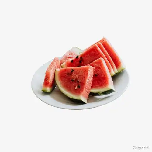 一盘红色西瓜png素材透明免抠图片其他元素