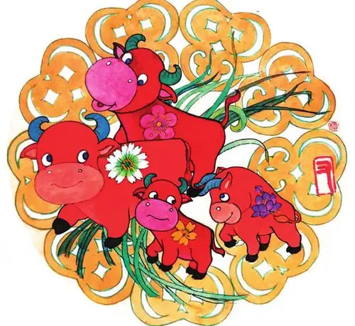 我市青年版画作者董鸣,看到了他创作的这幅贺岁藏书票《牛年如意》