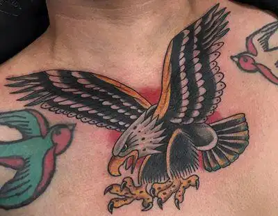 35张男性胸口胸前老鹰纹身图案