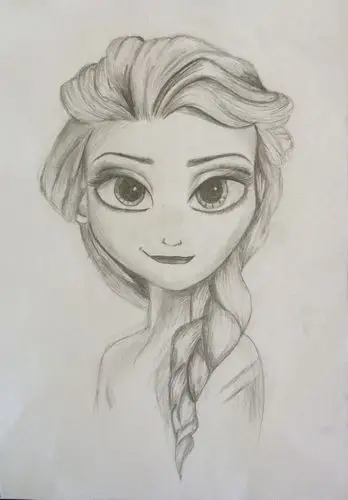 艾莎头像 作者姓名: 闫  序 作者年龄:12岁 作品类别: 素描 奖