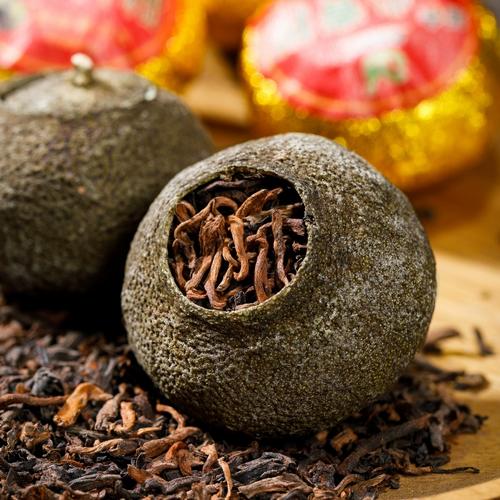 过节送礼生晒新会小青柑云南陈年宫廷普洱熟茶叶陈皮桔普茶礼盒装