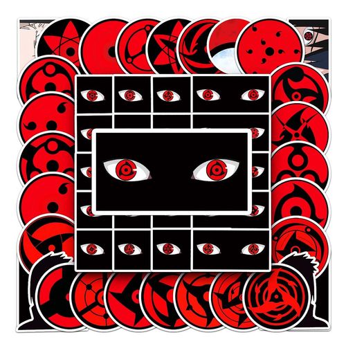 50张写轮眼涂鸦个性火影忍者diy画板手机ins滑板行李箱防水贴纸