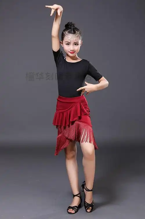 小女孩跳舞裙4-12岁宝宝练习少儿比赛考级夏儿童服装春秋舞蹈服裙服装