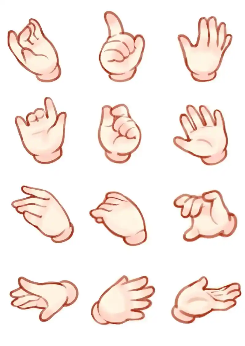 q版人物手部不同手势画法【第266弹】周末愉快!