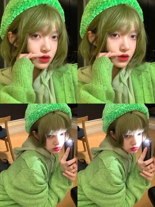 拍照封神的绿色头发发色推荐