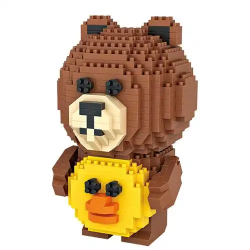 loz俐智微钻小颗粒积木拼装小熊卡通动漫可爱熊益智玩具跨境9739