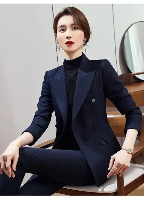 禄禄仔秋季职业套装高端西装修身女职场气质西服正装面试经理4s店工作