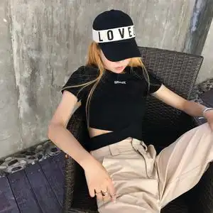 2018夏季新品女装露腰 span class=h>短款 /span>ins风 span class=h>