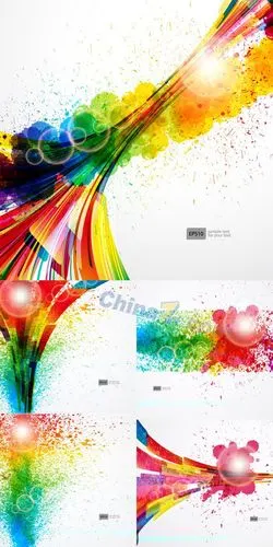 喷绘彩色背景矢量图矢量下载