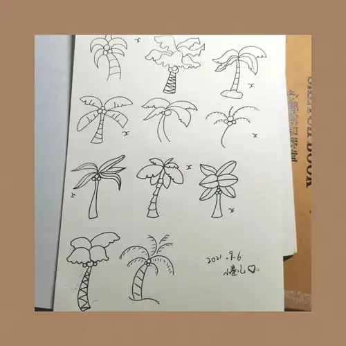 简笔画椰子树