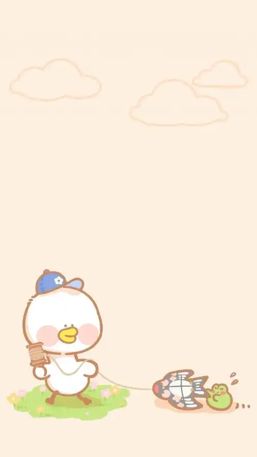 可爱卡通豆酱萌鸭背景图,图片大全,高清,图库-回车桌面