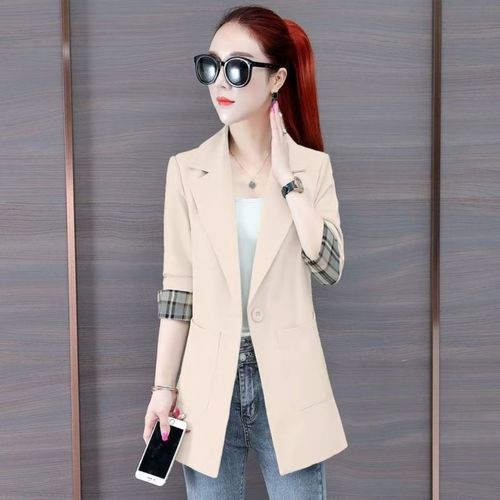 网红小西装外套春秋新款一粒扣时尚百搭修身显瘦潮ins上衣西服女