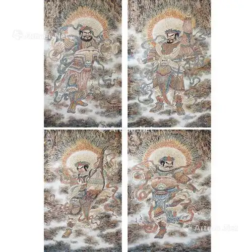 0362 四大天王 设色纸本